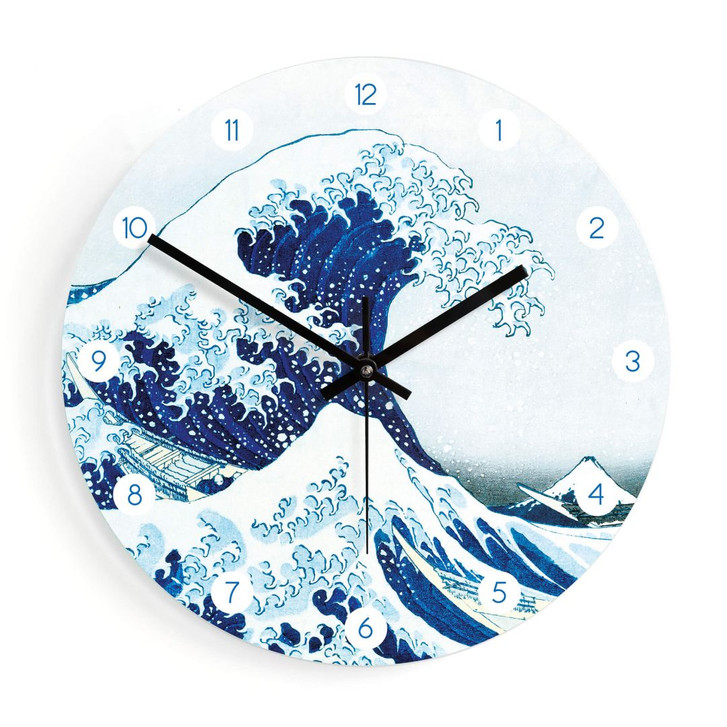 Wanduhr aus Glas - Hokusai - Die grosse Welle Ø30cm - WA384184