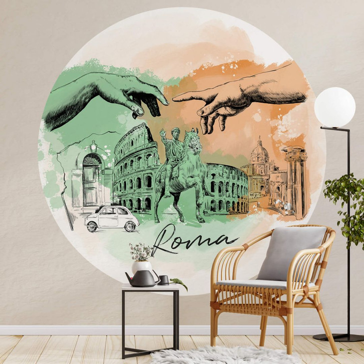 Fototapete Roma - Rund - Love your City - Selbstklebend/Vlies - WA345365