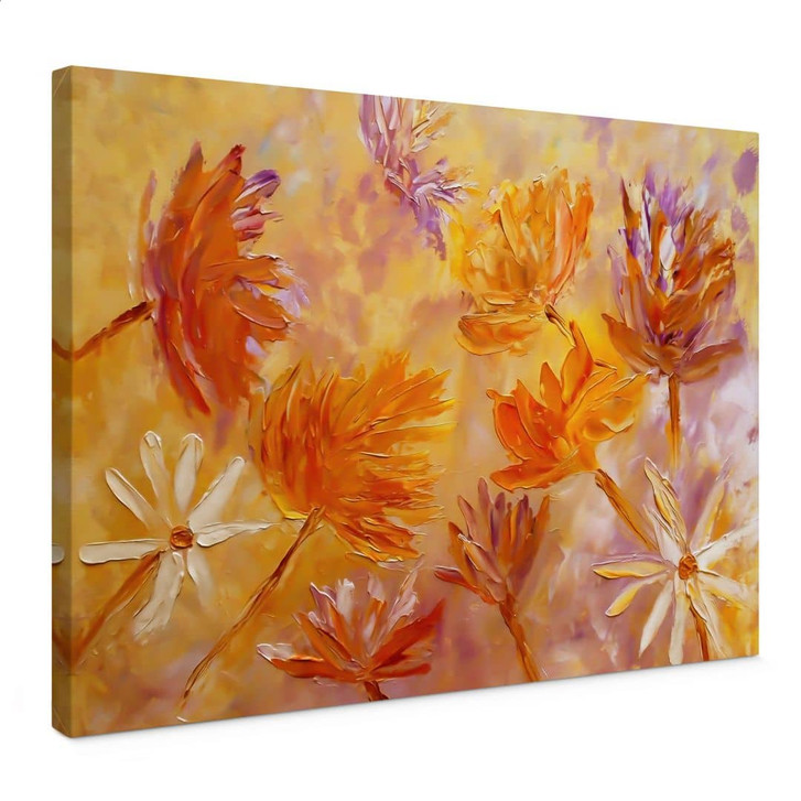 Leinwandbild Goldener Blütenrausch | Botanische Kunst - Pomata - WA435679