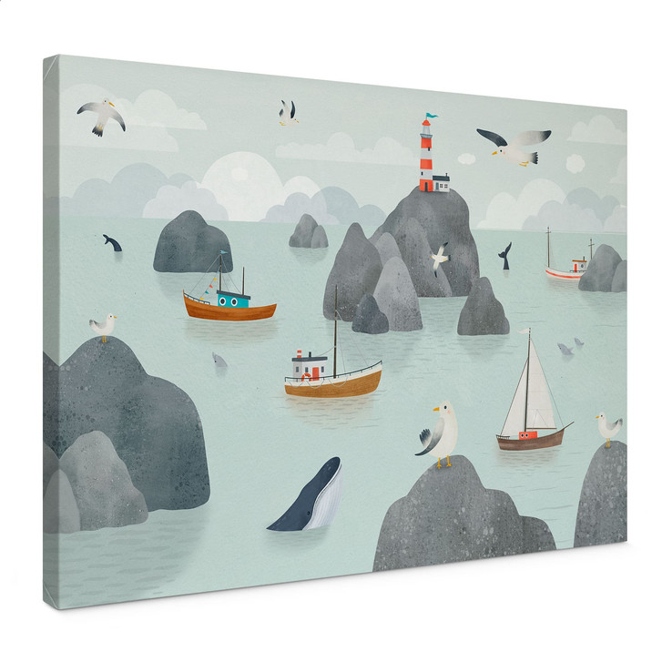 Leinwandbild Maritimes Küstenmotiv mit Leuchtturm - Oliver Robins - WA514891