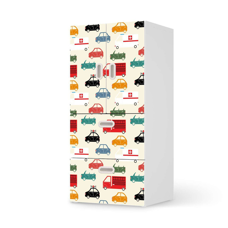 Möbelfolie IKEA Stuva / Fritids - 2 Schubladen und 2 kleine Türen - Cars - CR117435