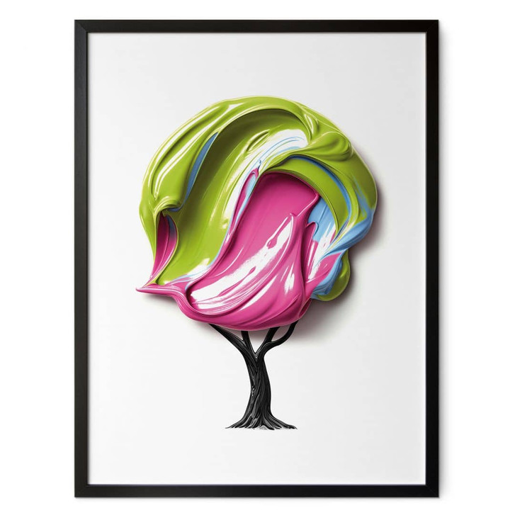Poster Baum mit bunter 3D-Krone - Mielu - WA460194
