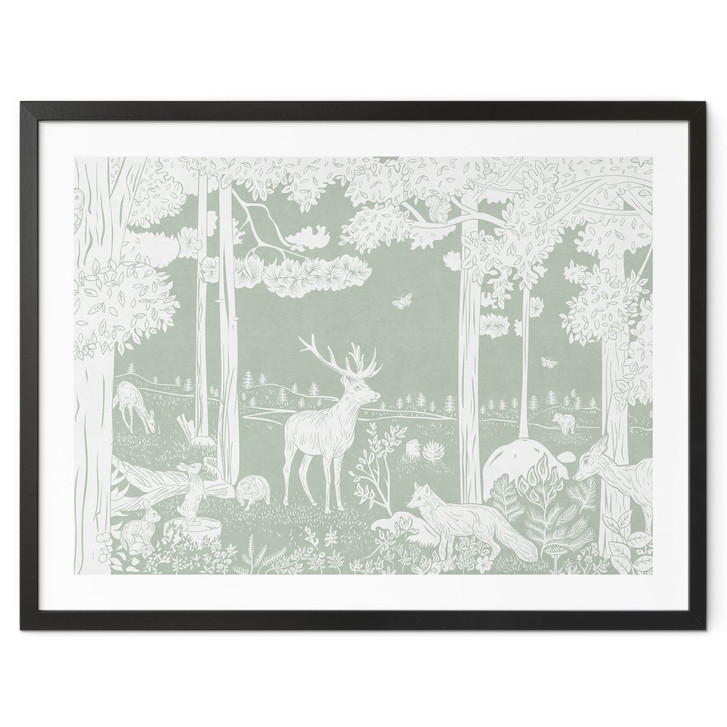 Poster Waldidylle in Grün - Oase für Wildtiere - Kikki Belle - WA437330