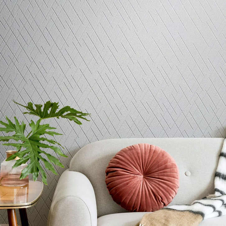Vliestapete mit geometrischen Rauten weiss Grafisch - WA446373