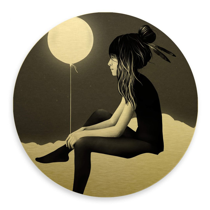 Alu-Dibond mit Goldeffekt Ireland - No such thing as nothing by night - Rund - WA270579