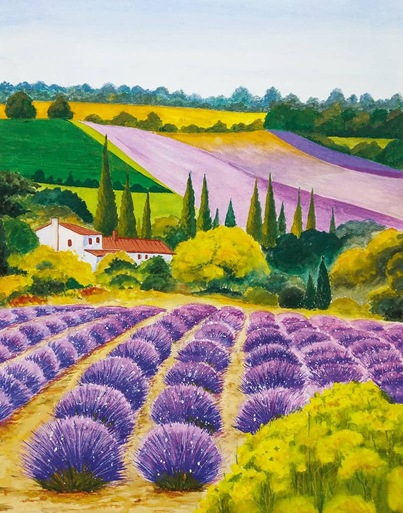 Fototapete Landschaft Grafisch Natur matt in Lila für Wohnzimmer 2.70 x 2.12m - WA461682