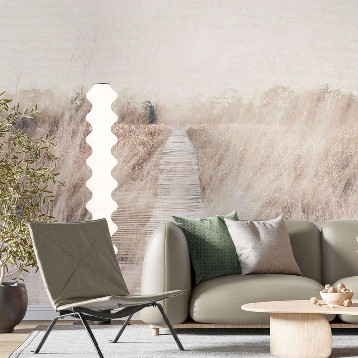 Fototapete Verträumte Landschaft mit Holzsteg - Imaginative - WA398616