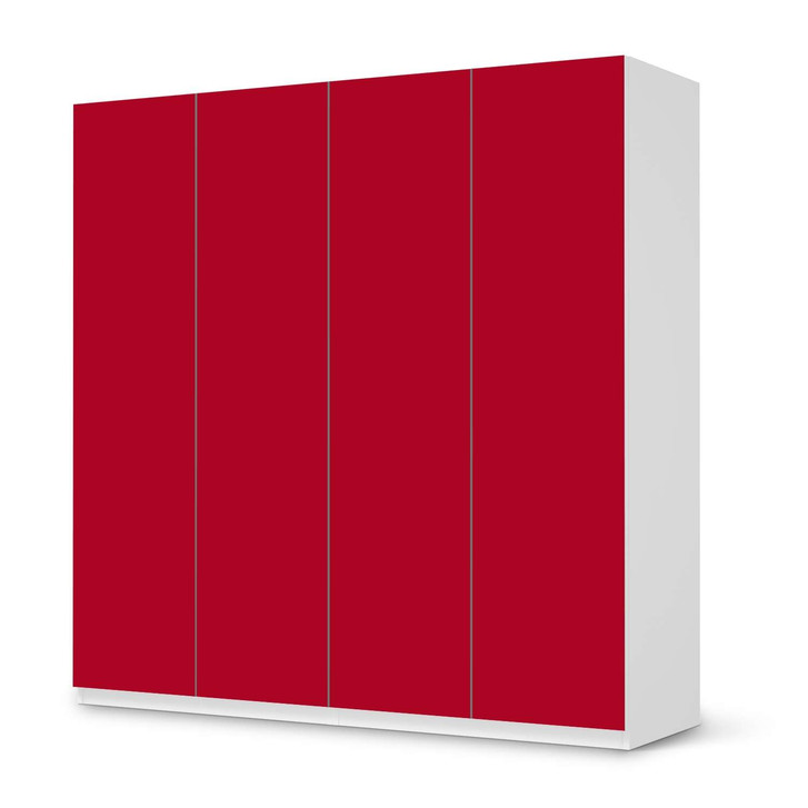 Klebefolie IKEA Pax Schrank 201cm Höhe - 4 Türen - Rot Dark - CR110974