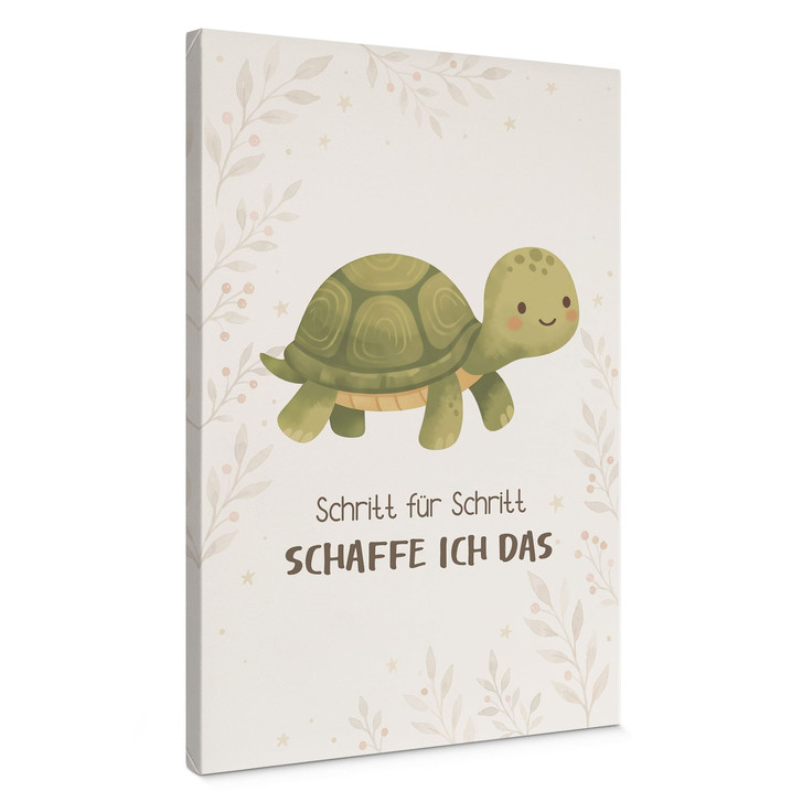 Leinwandbild mit Schildkröte - Affirmation fürs Kinderzimmer 