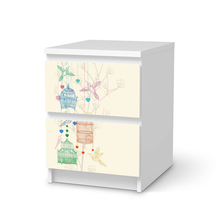 Möbelfolie IKEA Malm Kommode 2 Schubladen - Birdcage - CR116102