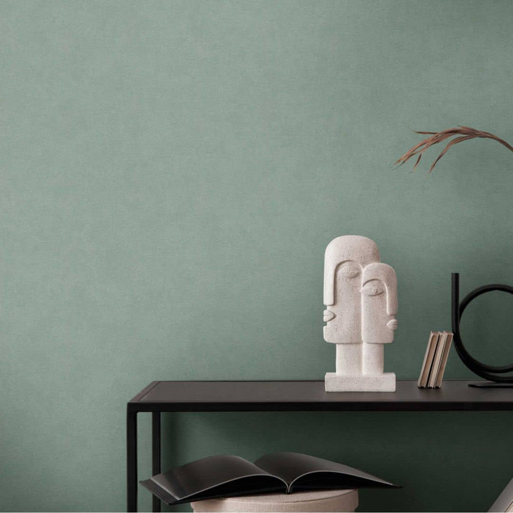 Unitapete mit Putz-Optik Grün - Einfarbige Tapete mit Struktur - Strukturtapete - WA457029