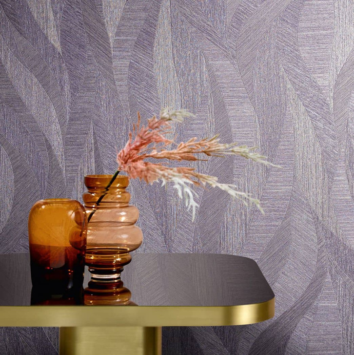 Vliestapete in künstlericher Wellenoptik und lila Welle - WA451519