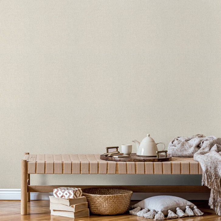 Vliestapete in textilem Uni Look beige Uni - WA450410