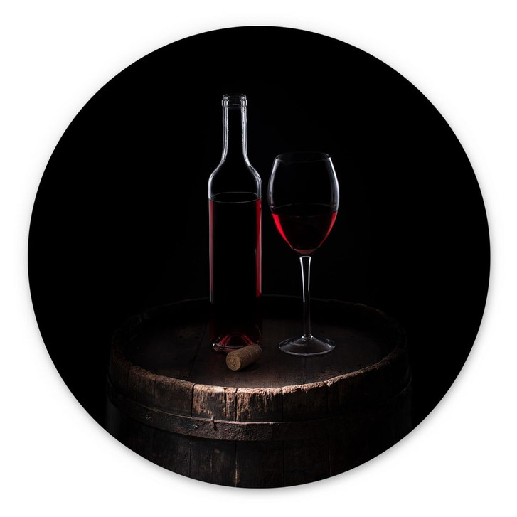 Wandbild Perfoncio - Rotwein für Geniesser - Alu-Dibond Rund - WA383144