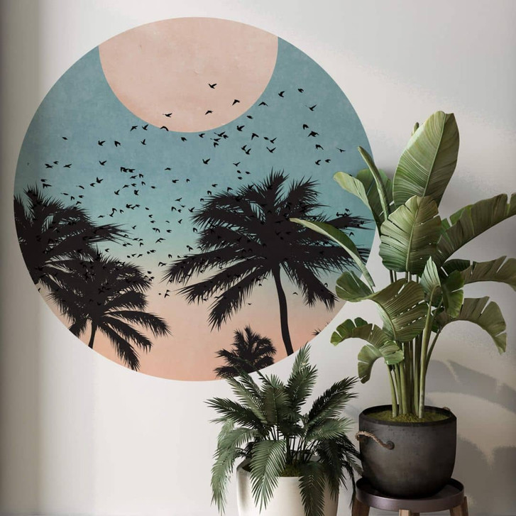 Wandtattoo Kubistika - Sonnenuntergang - Rund - WA312582