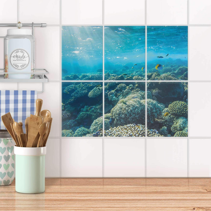 Fliesenaufkleber hoch - Underwater World - 6er Set - CR100775