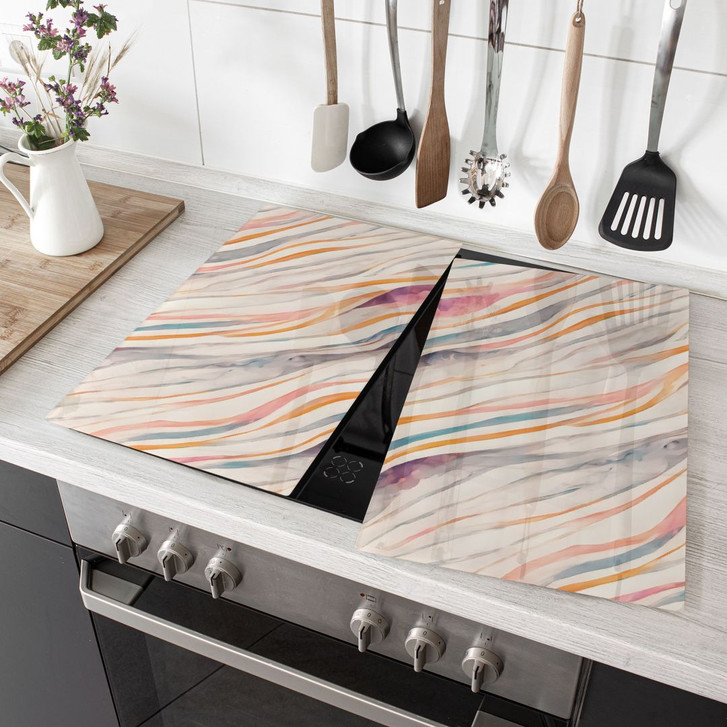 Herdabdeckplatte Abstrakte bunte Wellen - Treechild - WA425934