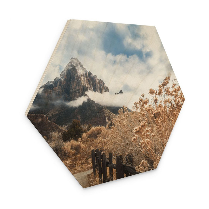 Hexagon Holzbild Der Weg zum Gipfel - Iqbal - WA425018