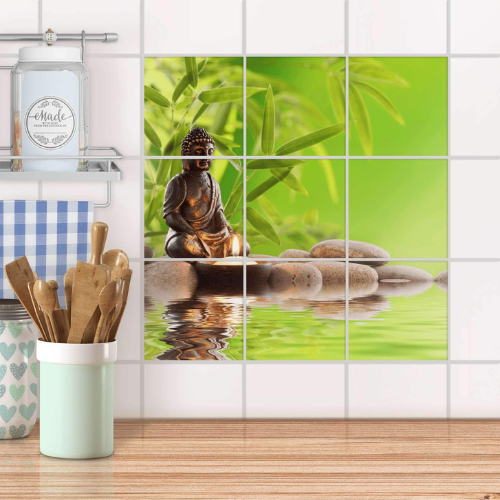 Klebefliesen - Buddha Zen - 9er Set - CR107806