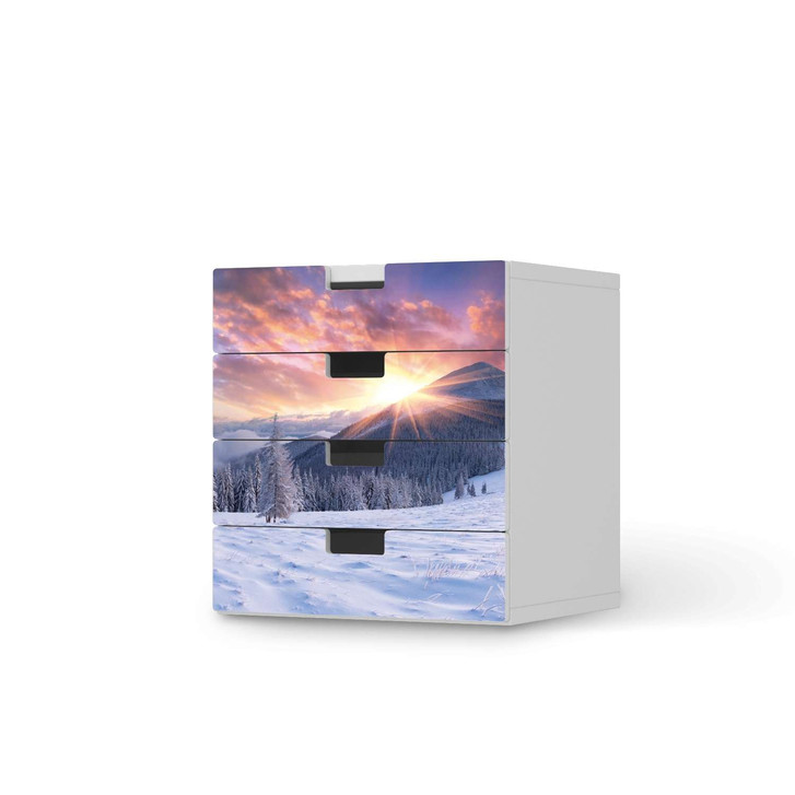 Klebefolie IKEA Stuva / Malad Kommode - 4 Schubladen - Zauberhafte Winterlandschaft - CR112204