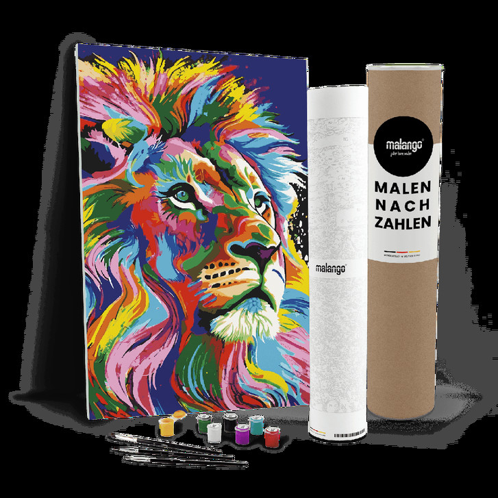 Malen nach Zahlen Leinwandbild - Löwe Leo - WA447156