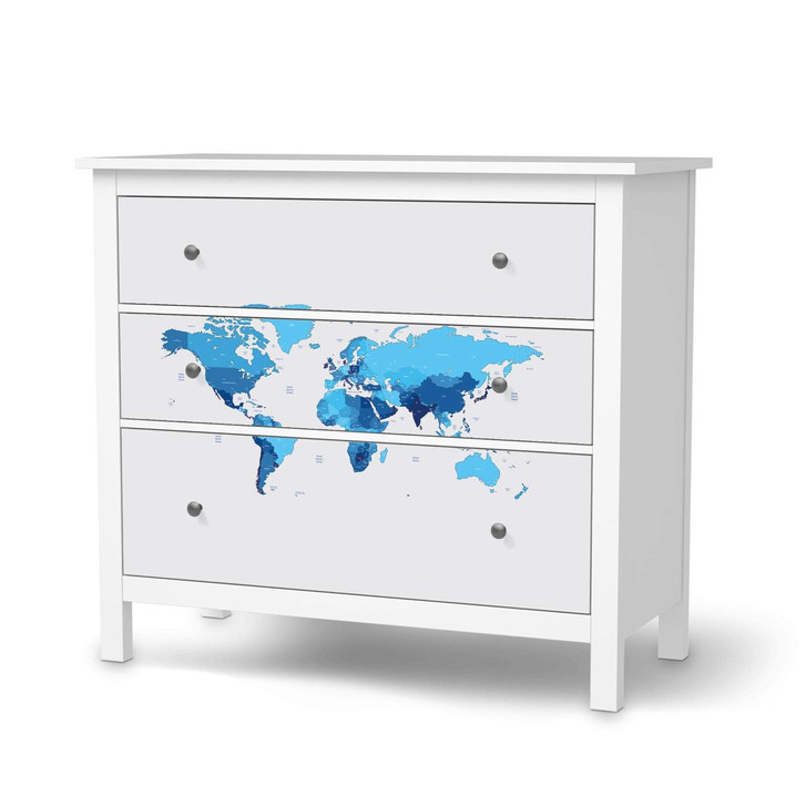 Möbelfolie IKEA Hemnes Kommode 3 Schubladen - Politische Weltkarte - CR114771