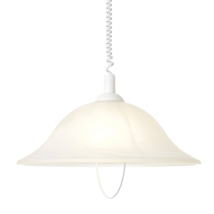 Pendelleuchte Gregor, weiss, 180 x 40.5 cm, Glas Pendellampe, dimmbar - WA438655