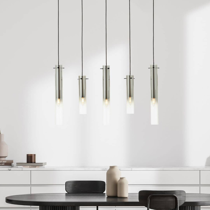 Pendelleuchte Hilla, grau, 95 x 199 cm, Metall Pendelleuchte, dimmbar - WA438668