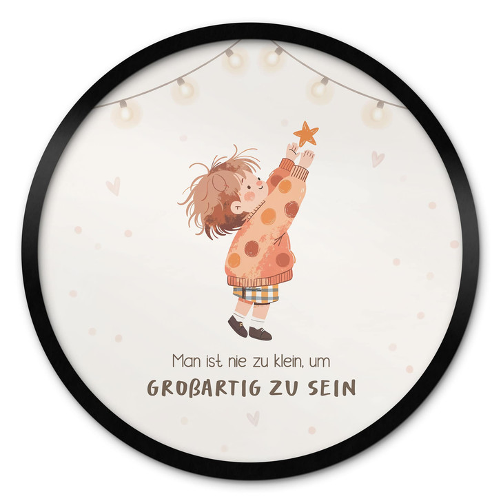 Rundes Affirmationsposter mit Kind und Stern - 