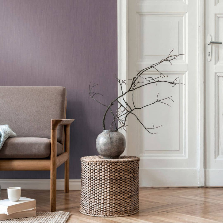 Unitapete Leinenstruktur Flieder Lila – Vliestapete mit Textiloptik matt - WA459100