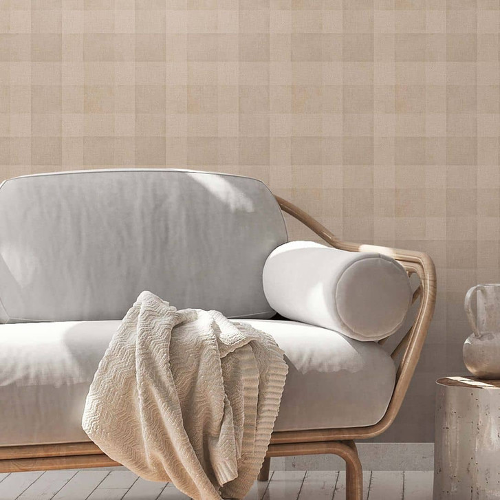 Karo Tapete Vliestapete - Landhaus Tapete von Braun Beige PVC-Frei A.S. Création 386641 - WA395607