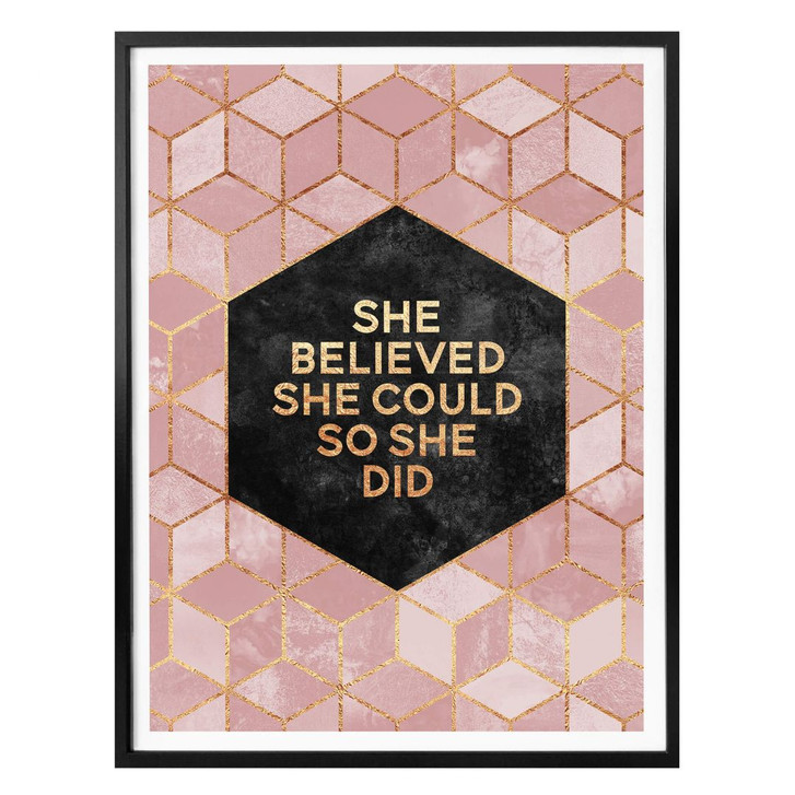 Poster Fredriksson - She Believed - rosa - WA280042