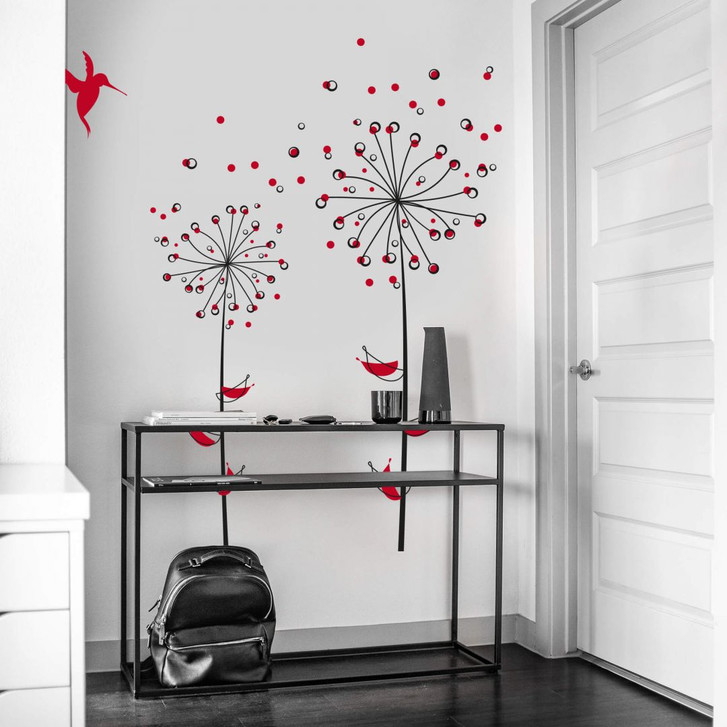 Wandsticker Pusteblume rot - WA202128