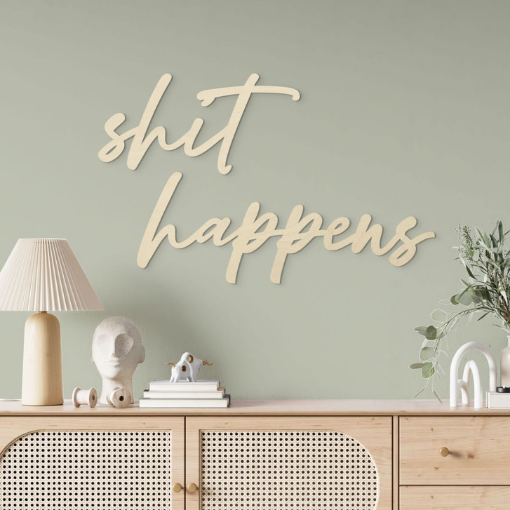 3D Holz-Schriftzug shit happens - Pappel - WA417151