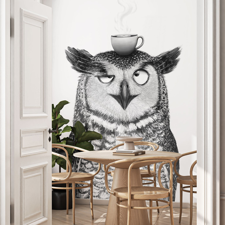 Fototapete Lustige Eule mit Kaffee - Korenkova - WA516084