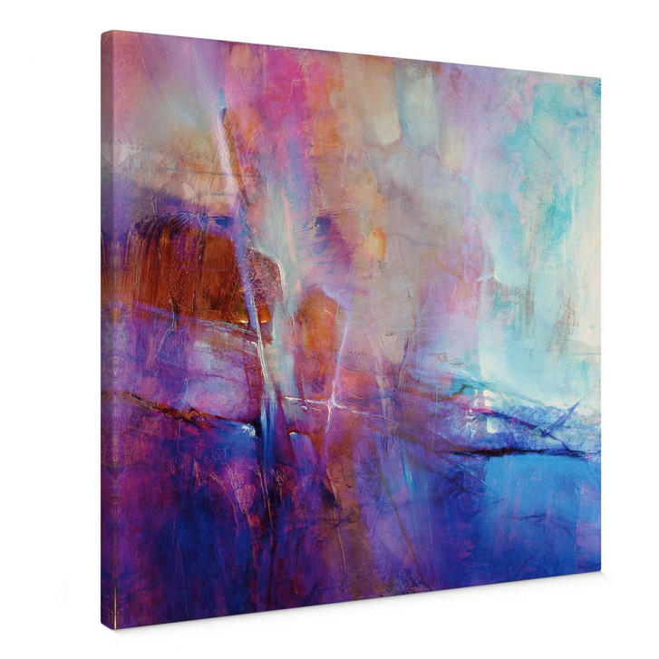 Leinwandbild Abstrakte Küstenlinie in Violett - Schmucker | Abstrakte Kunst - Quadratisch - WA497114