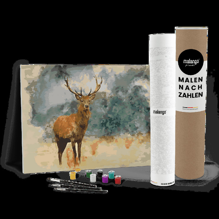 Malen nach Zahlen Leinwandbild - Hirsch Majestät - WA446754
