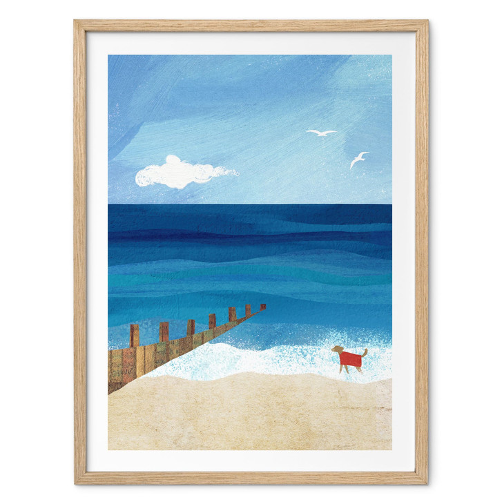 Poster Sommerstrand mit Hund am Meer - Rivers - WA518607