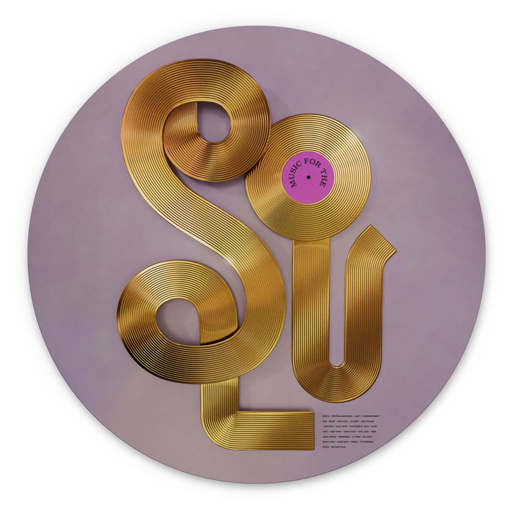 Wandbild Soul trifft auf Vinyl - Musik für die Seele - Harrison - Alu-Dibond - Rund - WA431456