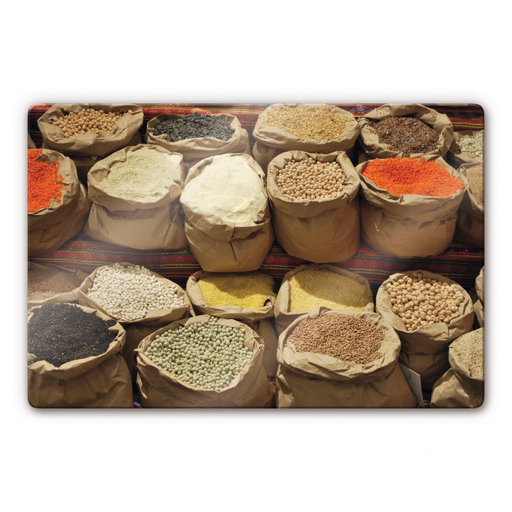 Glasbild Indischer Markt - WA123774