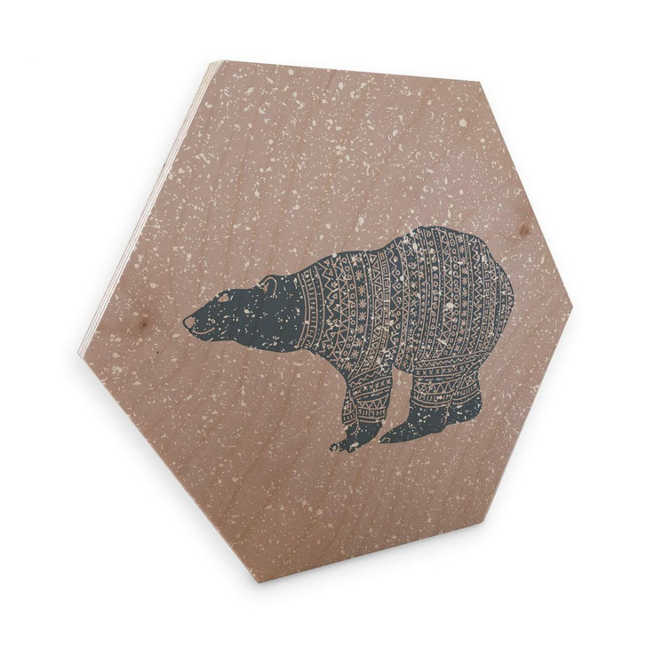 Hexagon - Holz Birke-Furnier Polarbär Blau - WA274115
