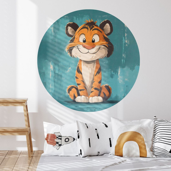 Kinderzimmer Wandtattoo Fröhliches Tigerbaby - Magnusson - Rund - WA437416