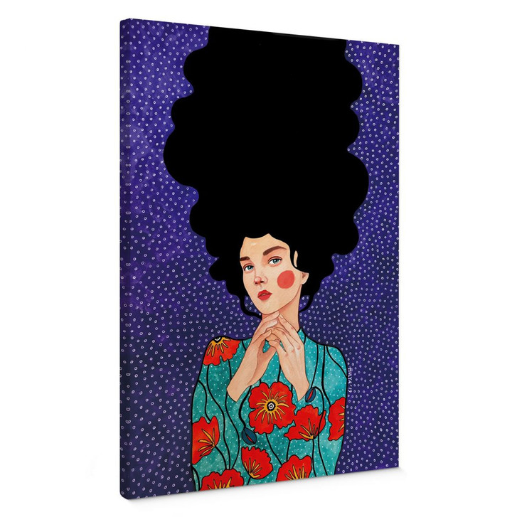 Leinwandbild Frau im Mohnblumenkleid - Hülya - WA496566