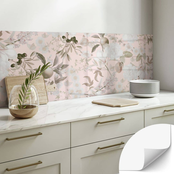 Selbstklebende Küchenrückwand Boho-Illustration mit Blumen und Früchten - UN Designs - WA428863
