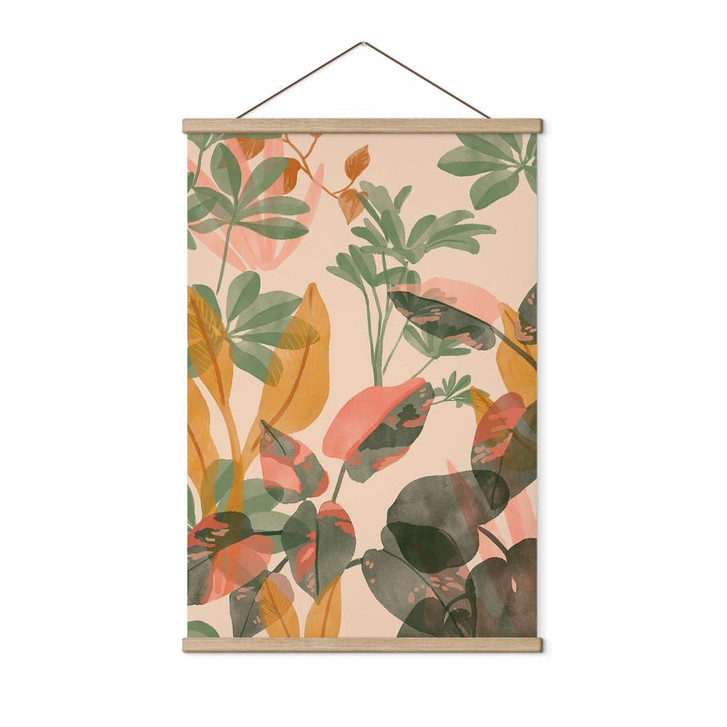 Stoffbild Garten mit tropischen Pflanzen - Goed Blauw - WA474182