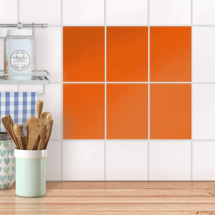 Fliesensticker unifarben - Orange Dark - 6er Set - CR105191
