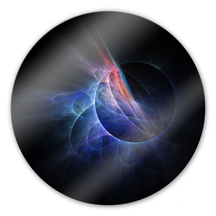 Glasbild Chaos Ray Black - rund - WA121790