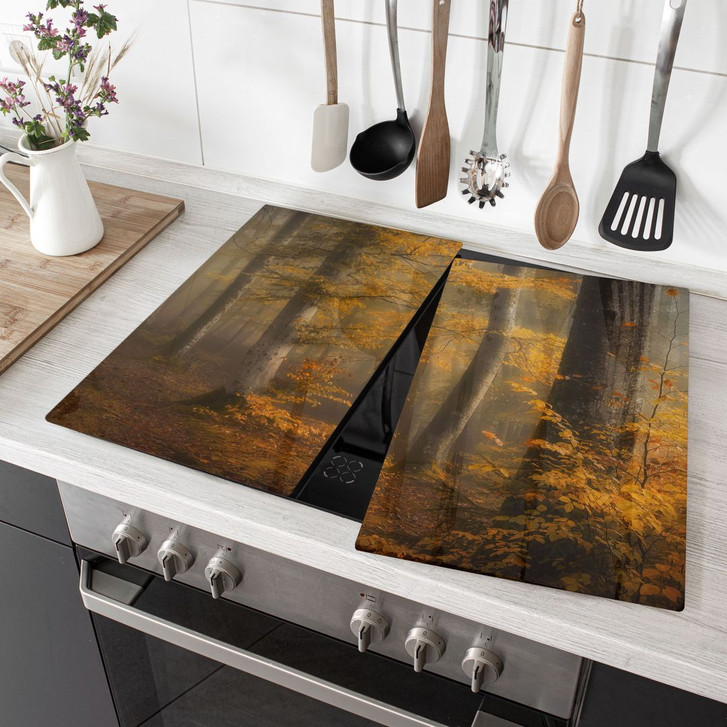 Herdabdeckplatte Goldene Blätter im nebligen Wald - Maier - WA443915