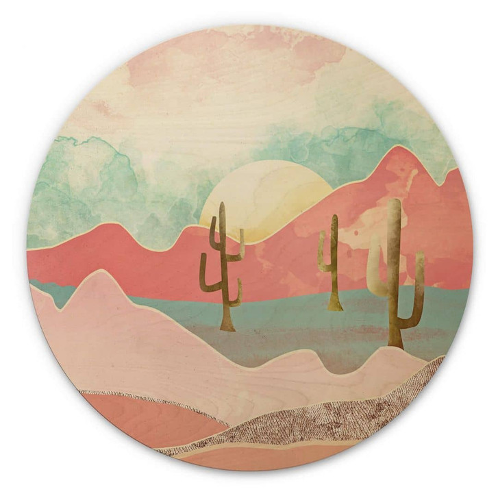 Holzbild SpaceFrog Designs - Wüstenberge - Rund - WA346454