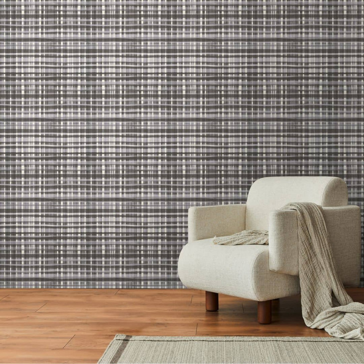 Karierte Tapete Grau Weiss – Karo-Muster klassisch – Vliestapete modern kariert - WA459178